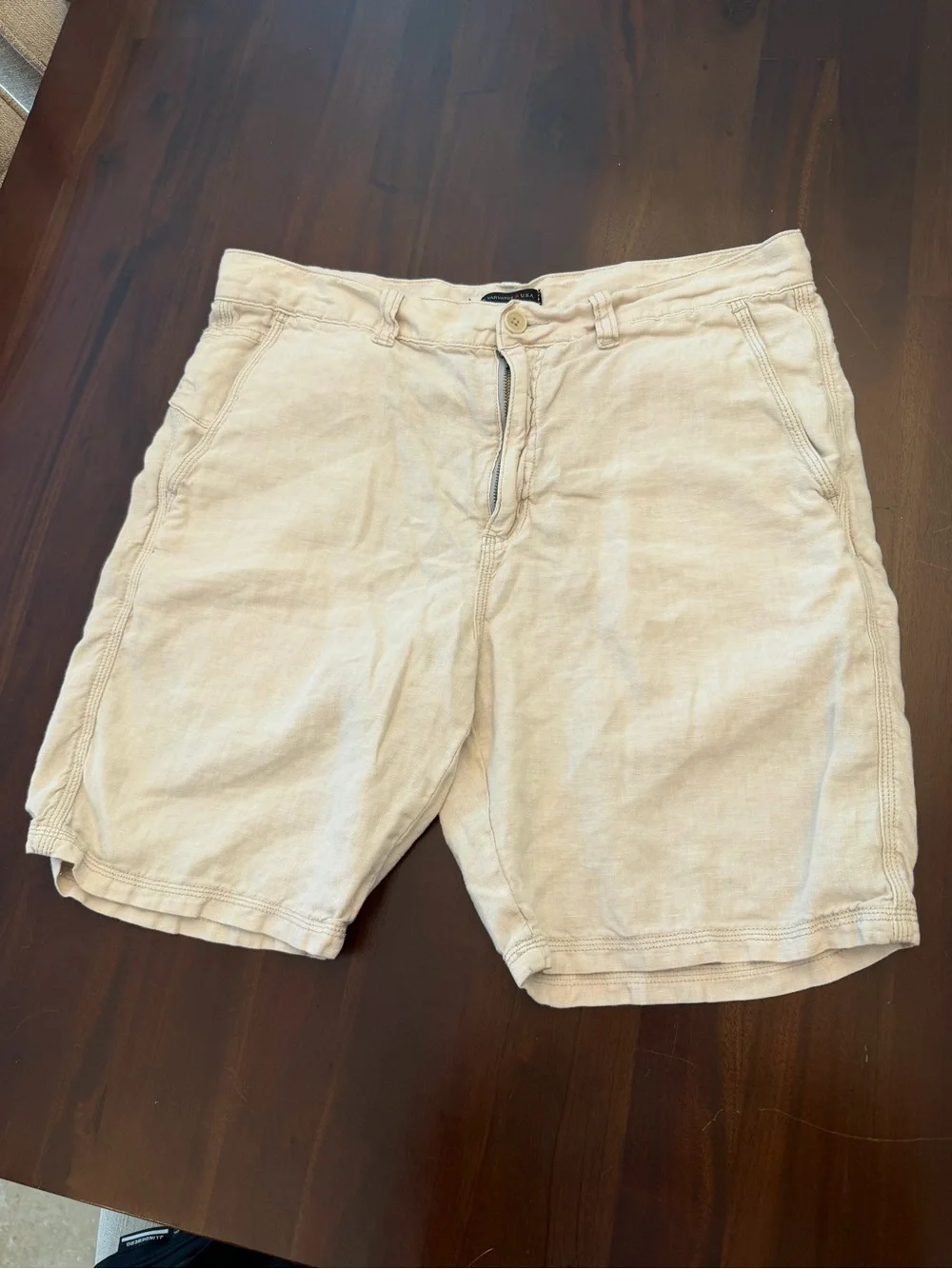JOHN VARVATOS Johnny Linen Flat Front Shorts